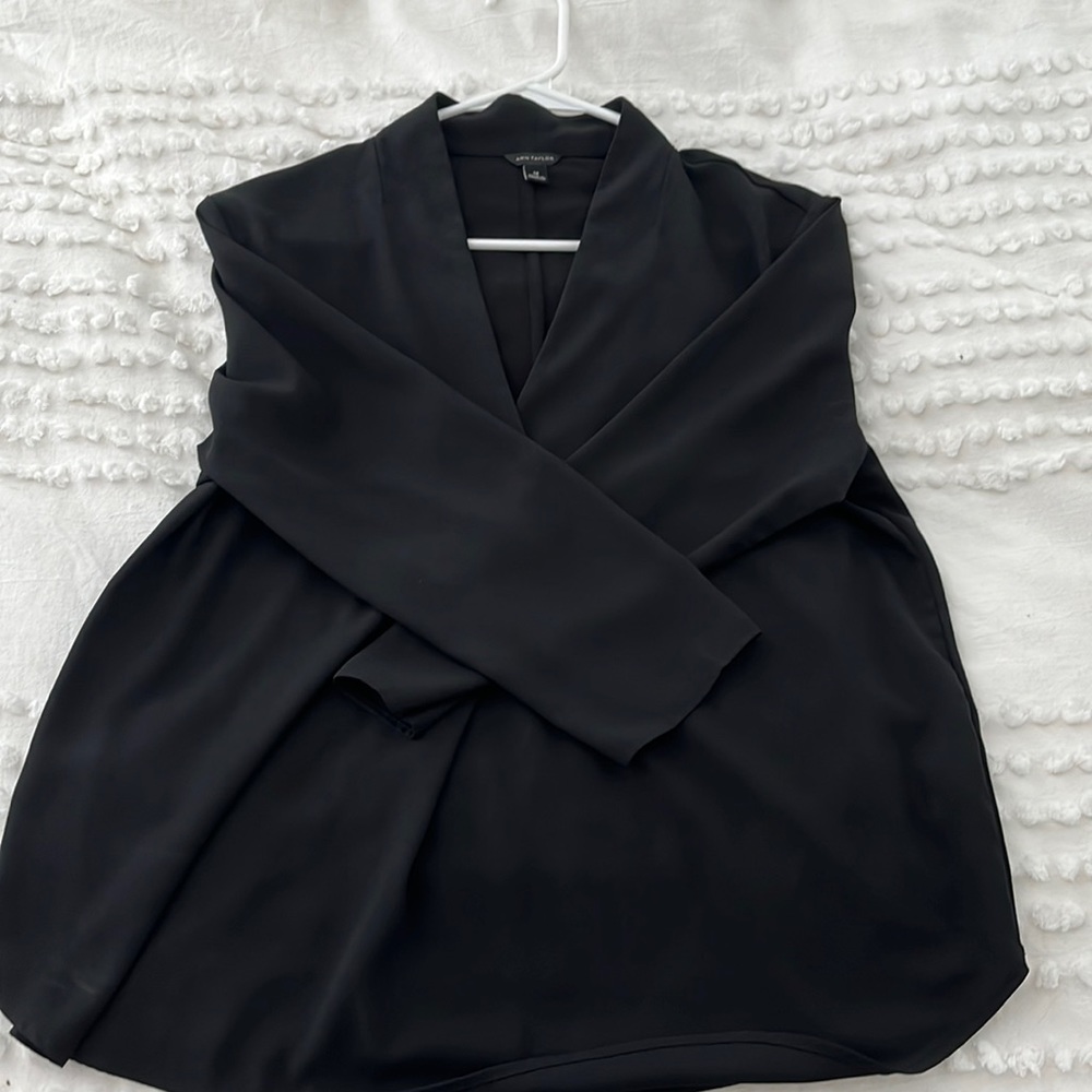 Black Ann Taylor 3/4 Sleeve Work Blouse